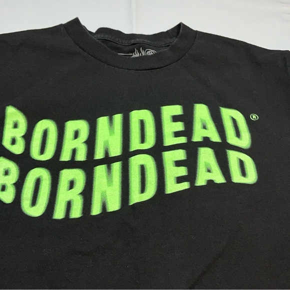 Born Dead All My Friends Are Dead Black  Shirt Skeleton High Fives Coffin Dive M - Picture 2 of 9